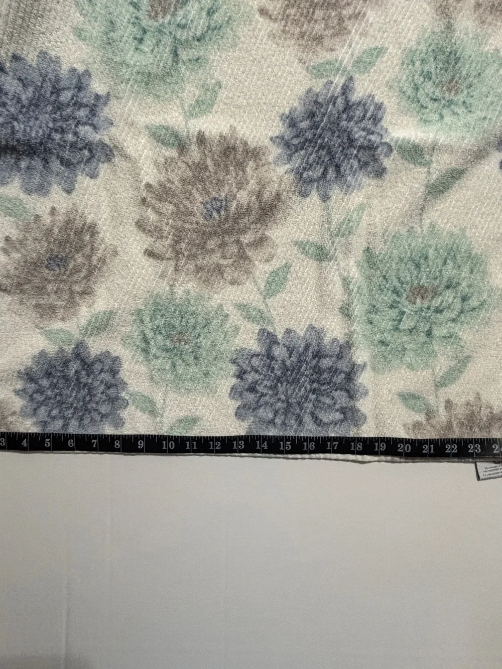 Set of 5 Floral Bath Towels 100% Cotton Soft Blue Sage Green 26x52 Matching